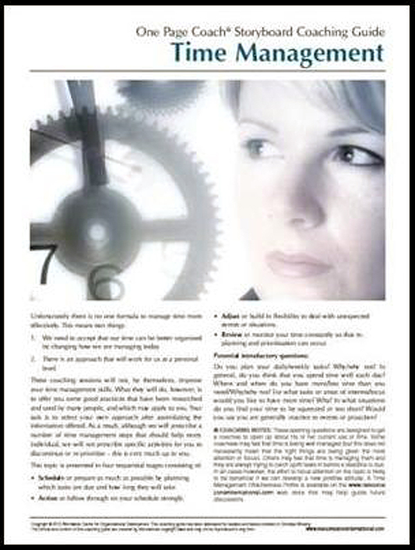 Time Management Coaching Guide with Storyboard Ministry Specific